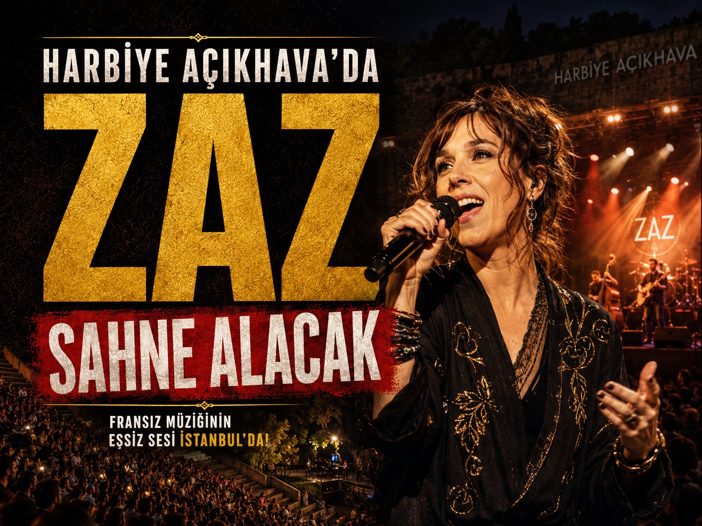 ZAZ, Harbiye Açıkhava’da sahne alacak